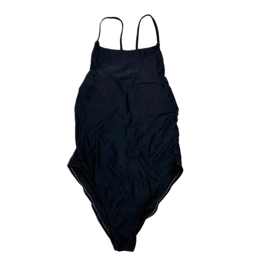 Women’s Open Back Tied Black Leotard, Size L